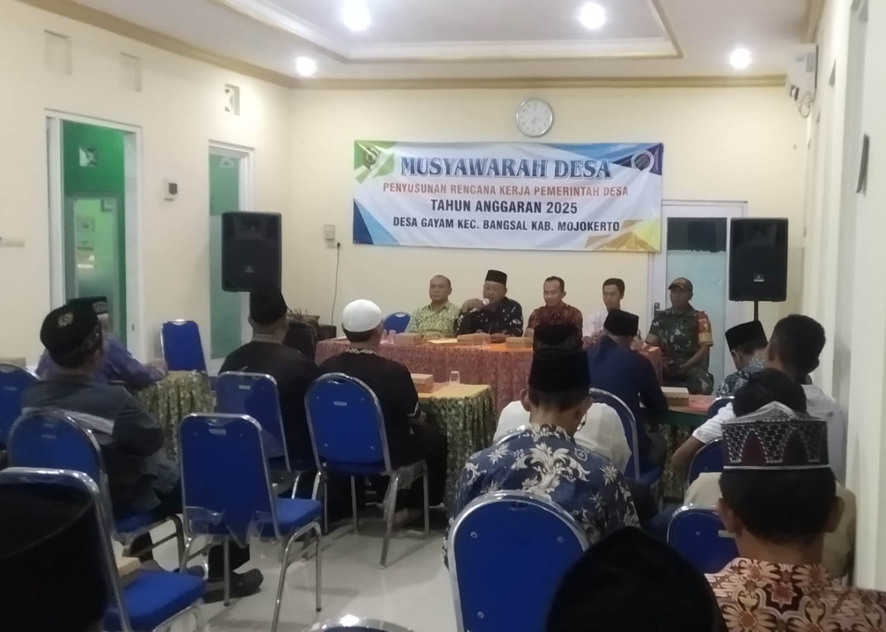 Musyawarah Desa Tahun Anggaran 2025 di Desa Gayam Kecamatan Bangsal