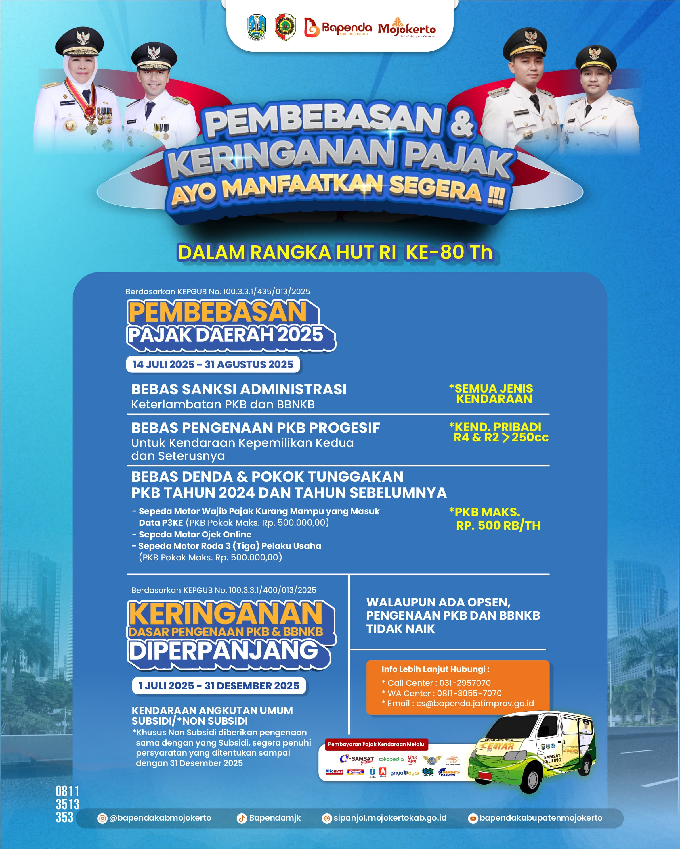 PEMBEBASAN & KERINGANAN PAJAK KENDARAAN 2025