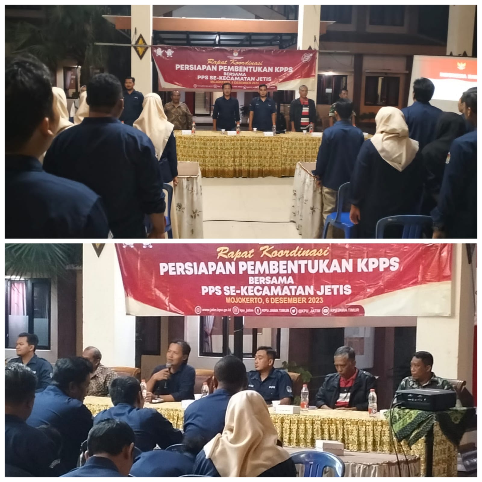 RAPAT KOORDINASI PERSIAPAN PEMBENTUKAN KPPS BERSAMA PPS SE KECAMATAN JETIS PEMILU TAHUN 2024
