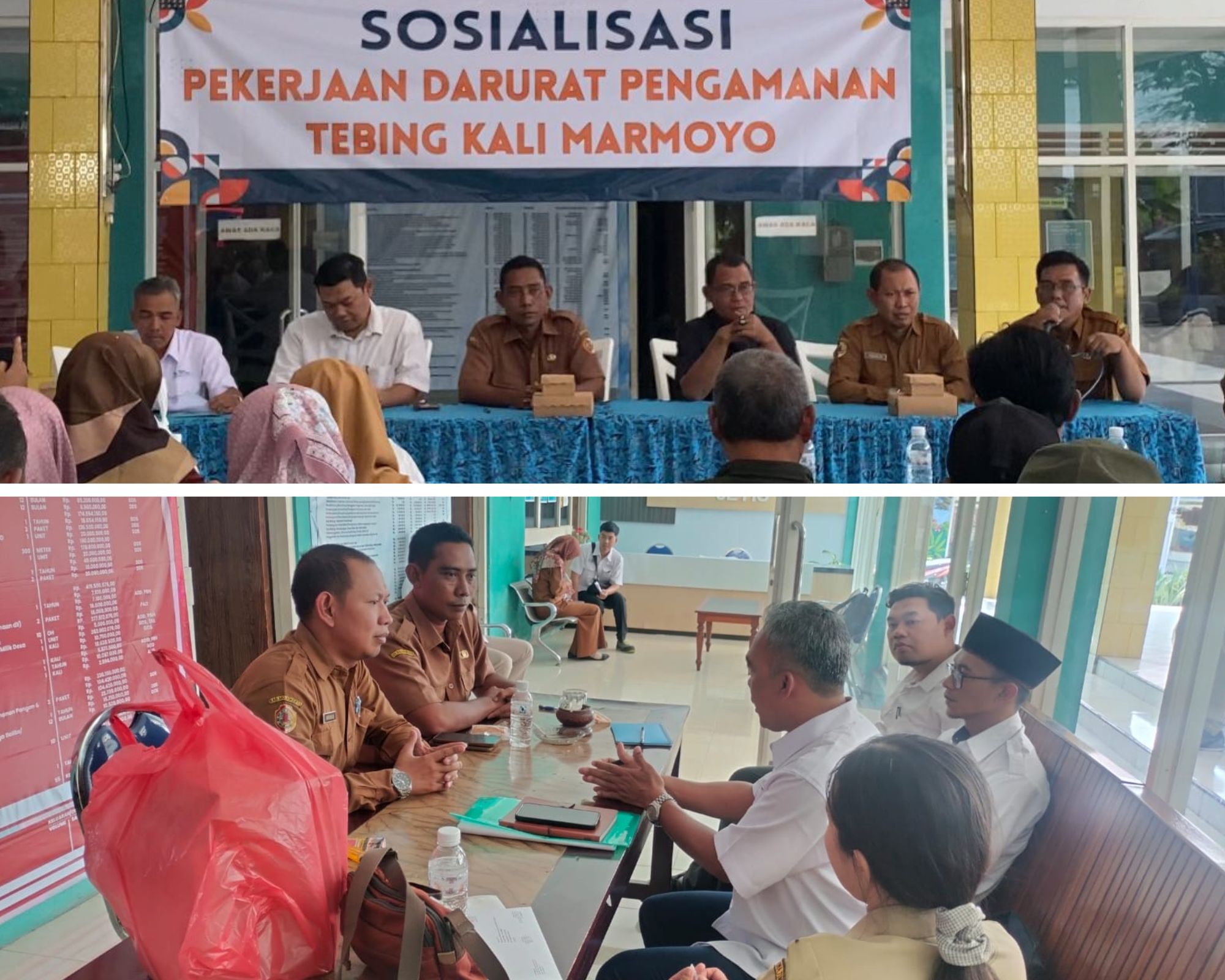 SOSIALISASI PEKERJAAN DARURAT PENGAMANAN TEBING KALI MARMOYO
