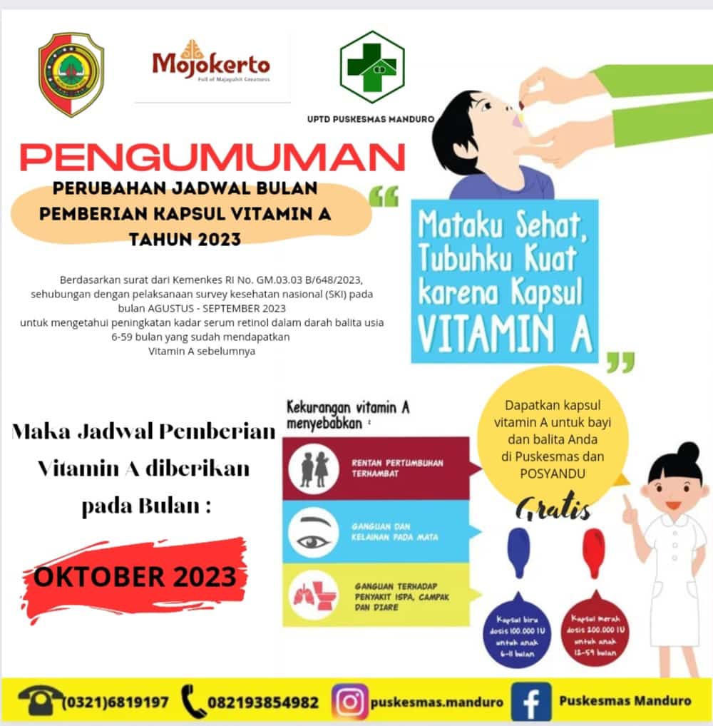 Perubahan Jadwal Pemberian Vitamin A tahun 2023