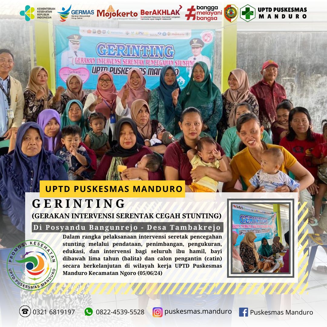 GERINTING (Gerakan Intervensi Serentak Cegah Stunting) di Posyandu Bangunrejo Desa Tambakrejo