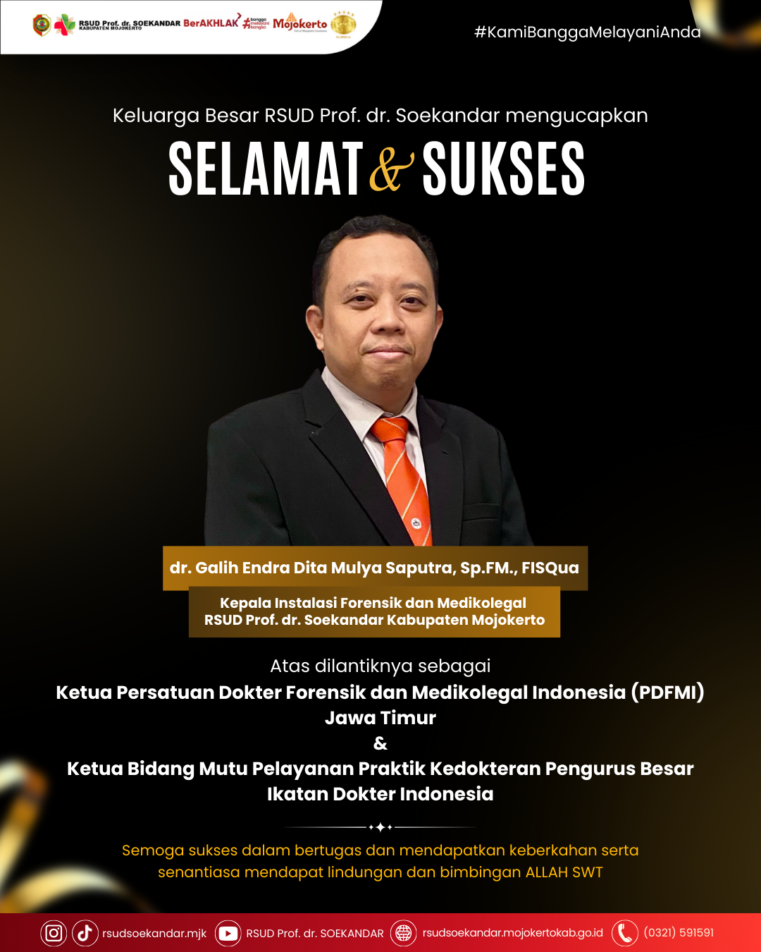Selamat dan Sukses kepada dr. Galih Endra Dita Mulya Saputra, Sp.FM., FISQua