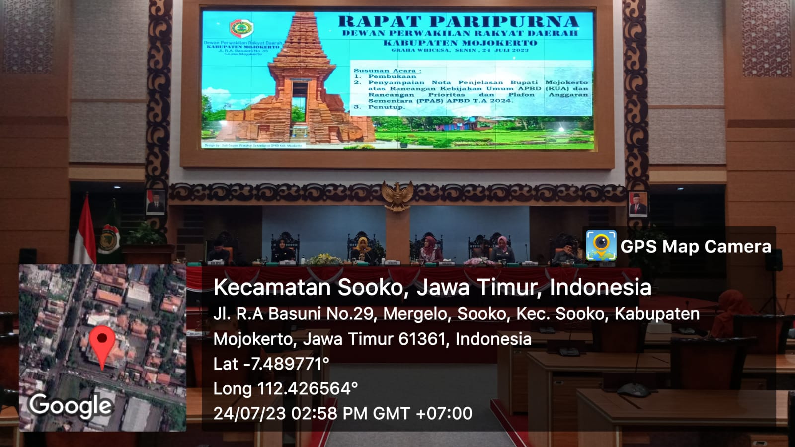 Rapat Paripururna DPRD Kabupaten Mojokerto tanggal 24 Juli 2023